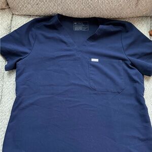 Figs women’s Deep Blue V-Neck Tee